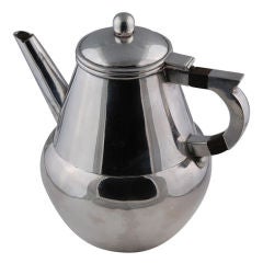 Vintage Rare Aguilar Sterling Silver Coffee Tea Pot Ebony 1950