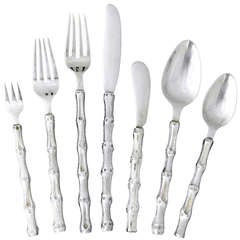 Janna Thomas, Tiffany, Taxco Sterling Silver Flatware Set for Eight