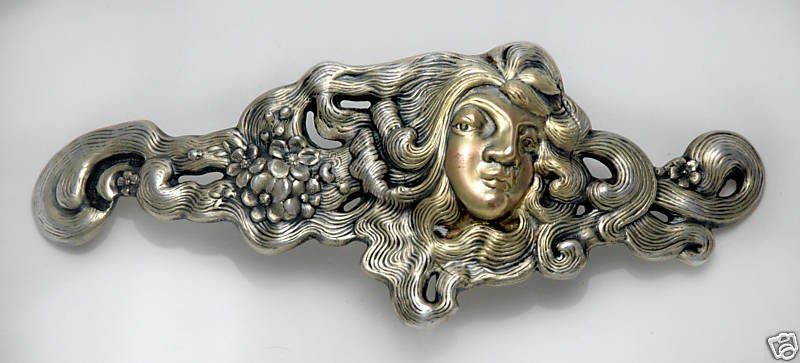Shiebler Figural Sterling Silver Buckle 14-Karat Gold, 1895