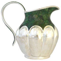 Los Castillo Taxco Handwrought Silverplate Pitcher