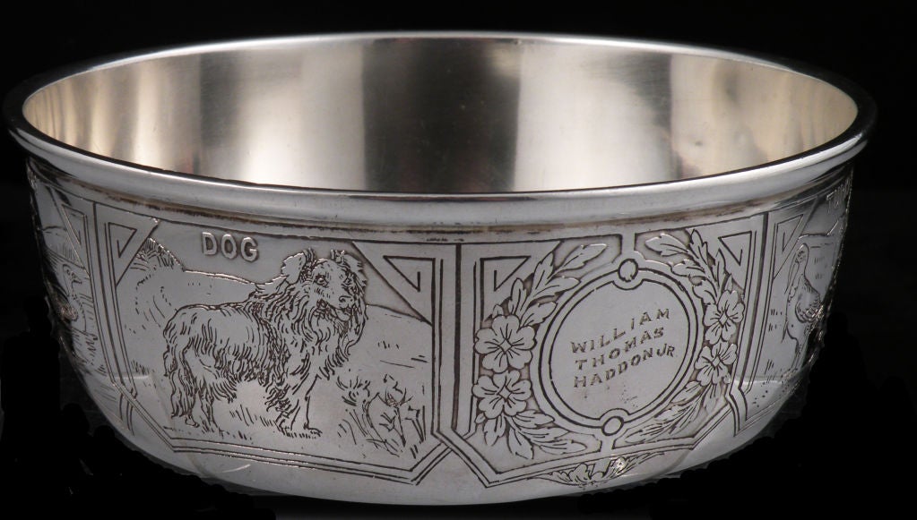 Circa 1900 Sterling Silver Acid Etched Child's Bowl Sterling Sil at 1stDibs