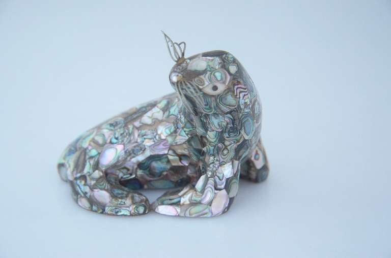 Los Castillo Silverplate Abalone Figural Seal