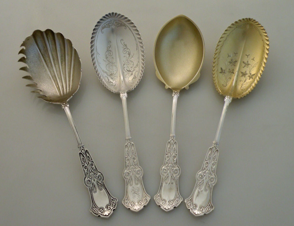 223 Pieces Whiting Alhambra Sterling Silver Flatware Set ca 1880 In Excellent Condition In New York, NY