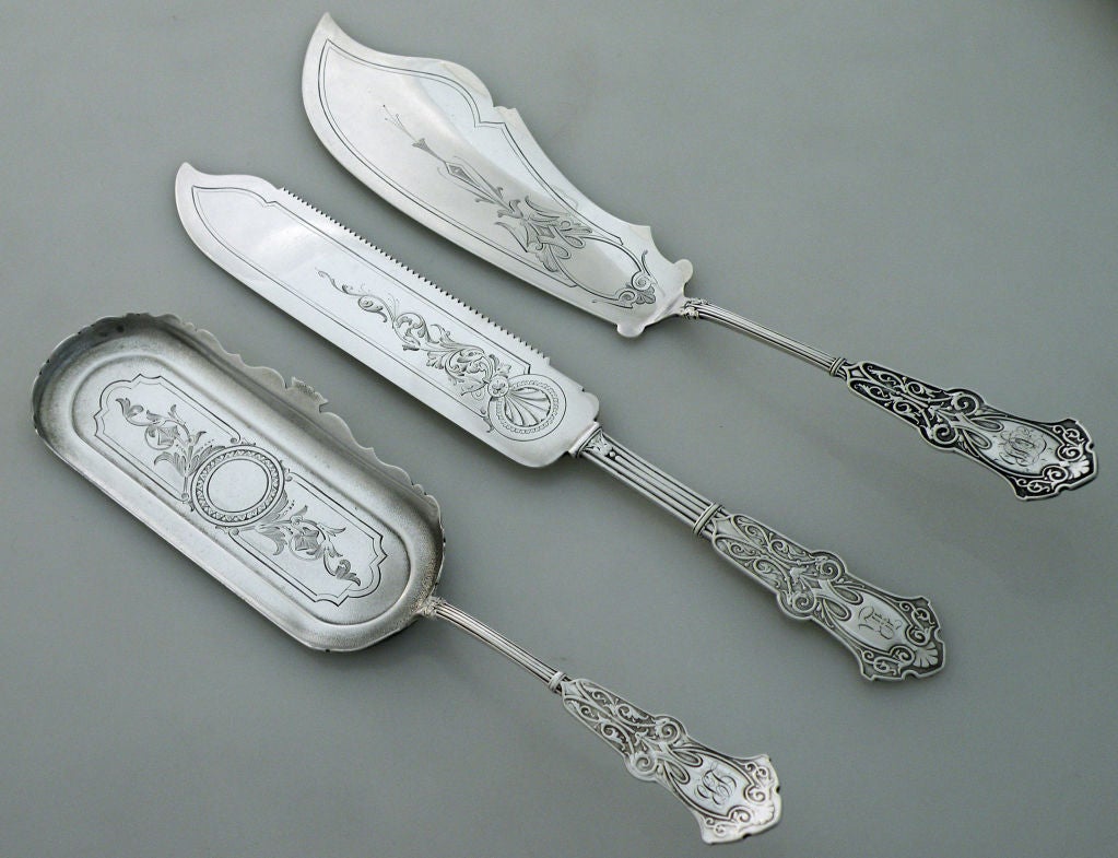 19th Century 223 Pieces Whiting Alhambra Sterling Silver Flatware Set ca 1880