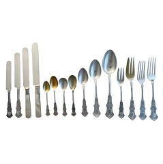 223 Pieces Whiting Alhambra Sterling Silver Flatware Set ca 1880
