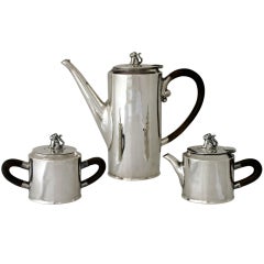 William Spratling Sterling Silver Jaguar Motif 3 piece Coffee Set 1964