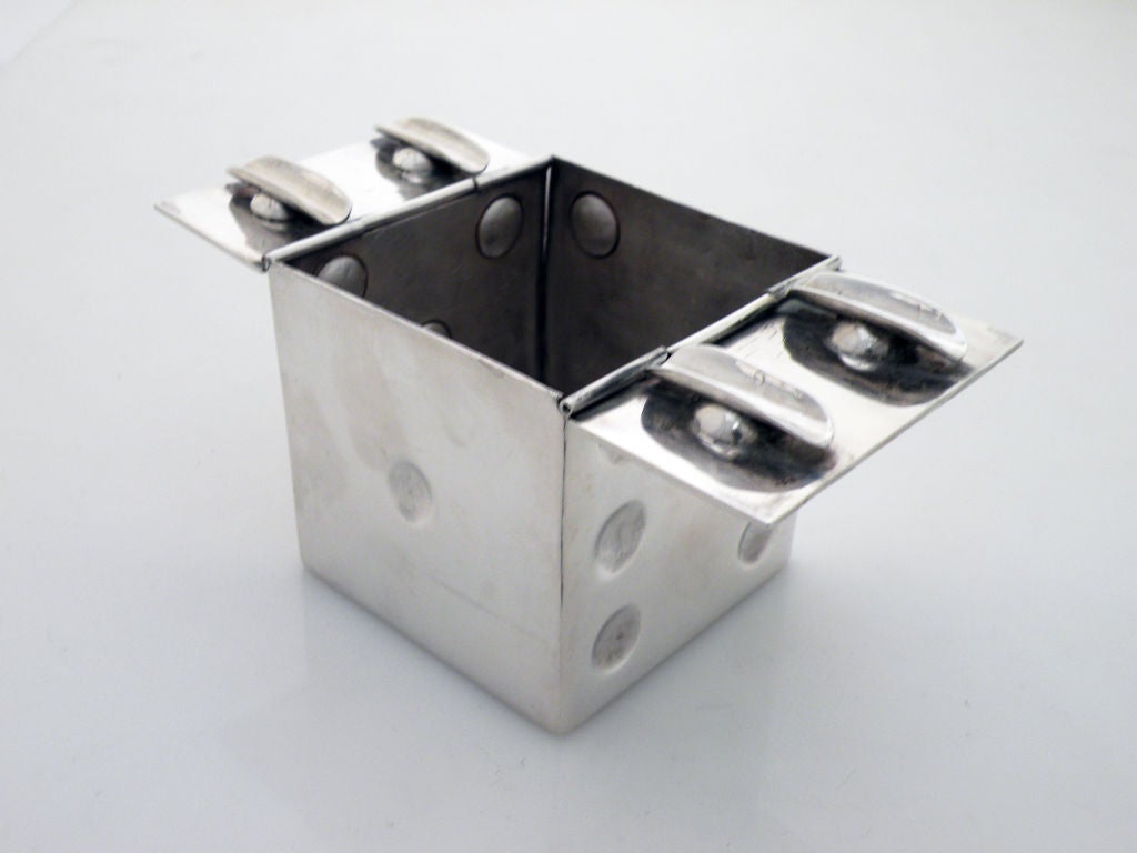 Mid-20th Century Rare Spratling Sterling Dice Motif Cigarette Tray 1940