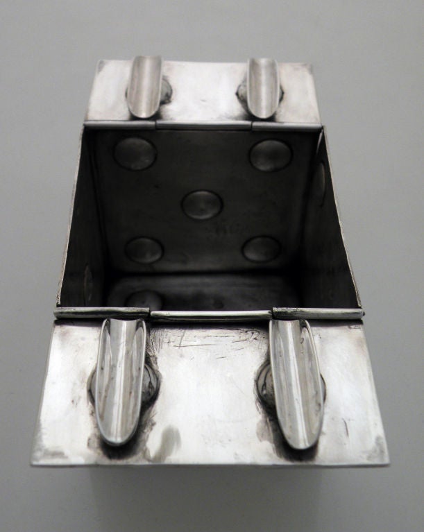 Sterling Silver Rare Spratling Sterling Dice Motif Cigarette Tray 1940