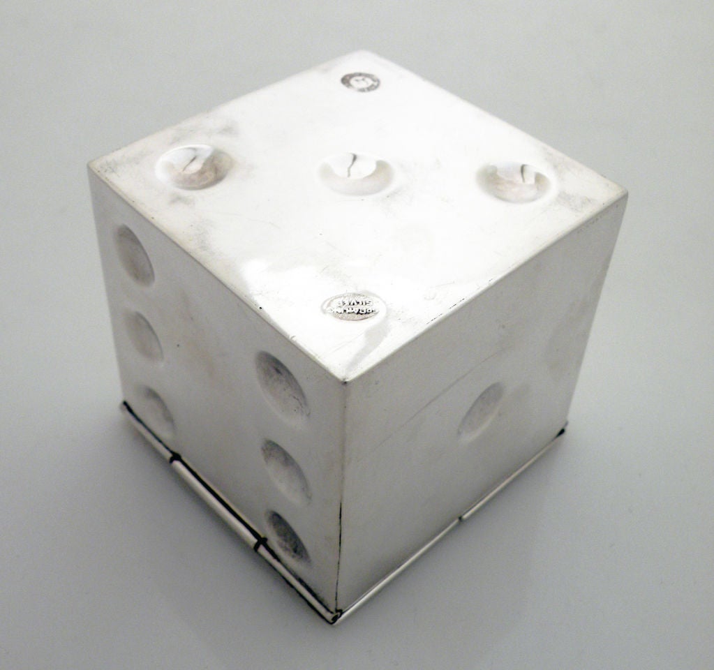 Rare Spratling Sterling Dice Motif Cigarette Tray 1940 1