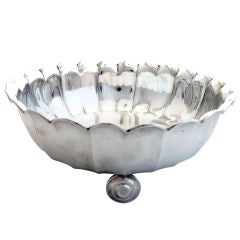 1920s Art Deco Hungarian 800 Silver Scalloped Bowl