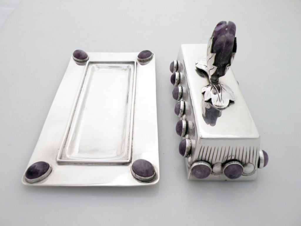 Marguerite Wenner Conquistador Butter Dish Amethysts In Excellent Condition In New York, NY