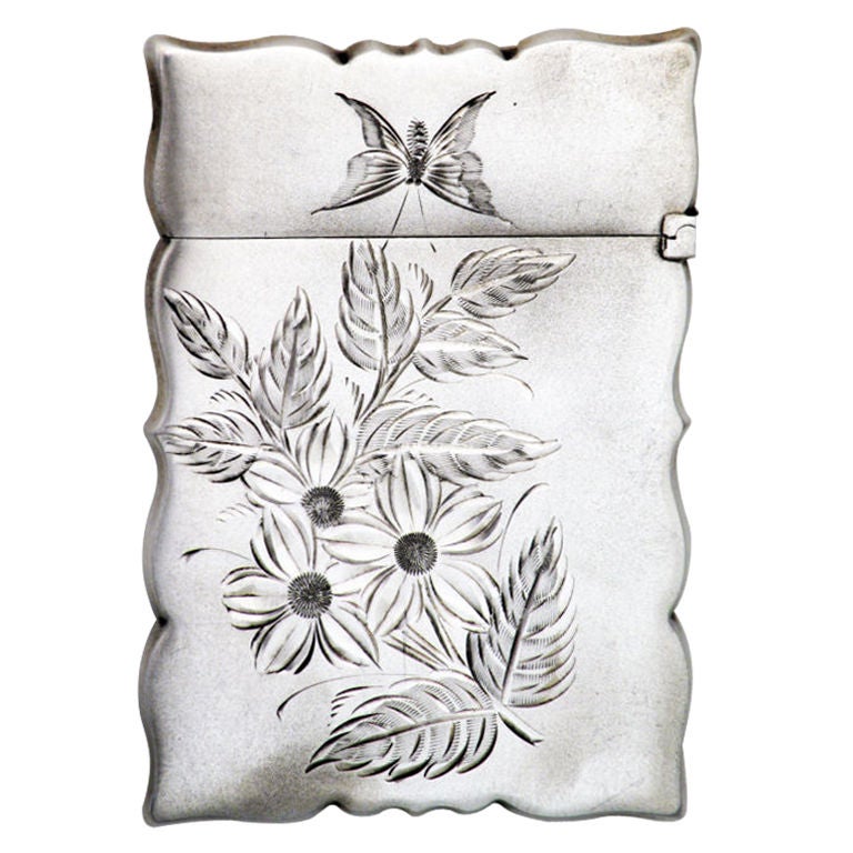 Aesthetic Gorham Sterling Silver Card Case 1875