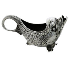 3-dimensional Dolphin Sterling Silver Creamer Sauce Etc