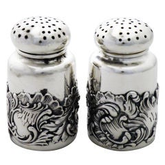 Antique Rare Shiebler Sterling Silver 1890 Master Salt Pepper