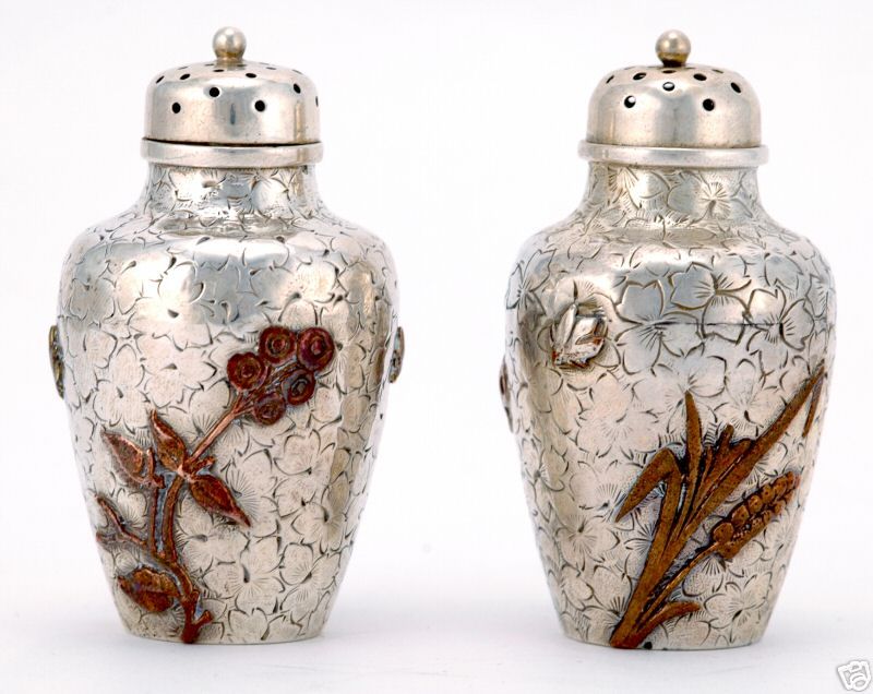 Mixed Metal Sterling Silver, Brass Copper Salt and Pepper