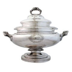 Exceedingly Rare J & I Cox 1840 Coin Silver Soup Tureen W/liner