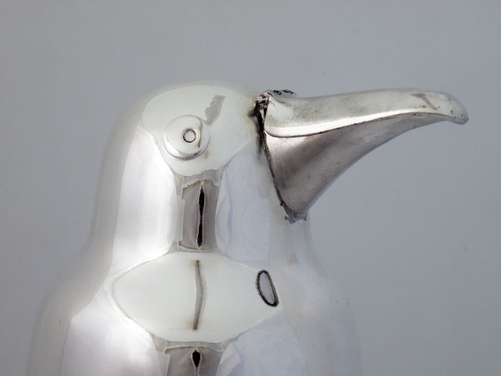American Schuelke Napier Silverplate Figural Penguin Cocktail Pitcher