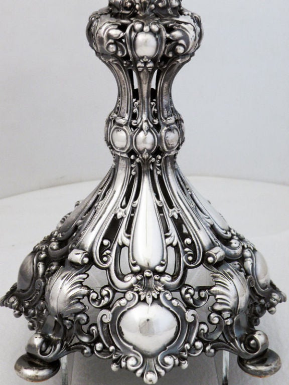 19th Century Reed & Barton Renaissance Revival Silver Candelabra For Sale