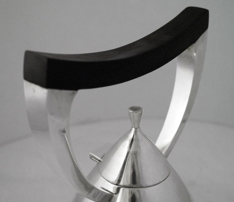 Mid-20th Century Codan Bernice Goodspeed Sterling Silver Modernist Kettle Teapot