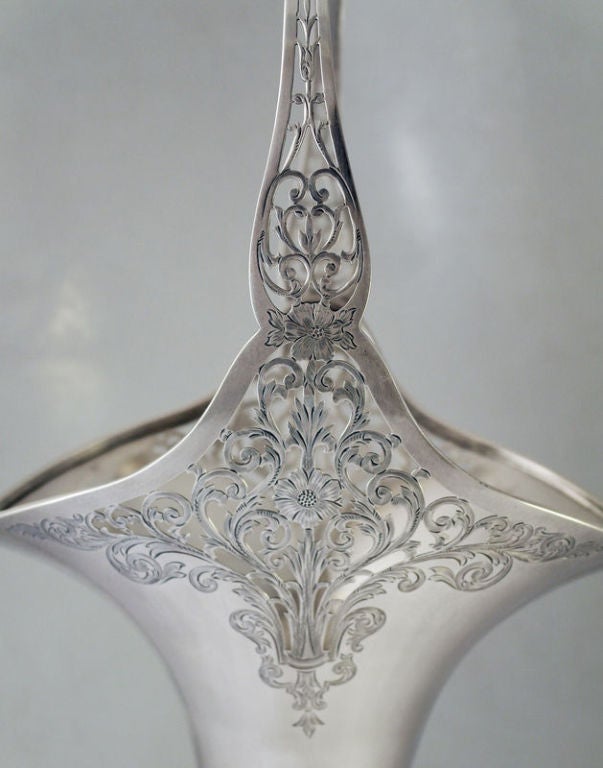 Folk Art Gorham 1916 Sterling Silver Bridal Flower Basket Superb Pierced