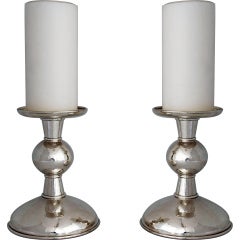 Haddon Hufford Sterling Silver Hand-Wrought Candlesticks