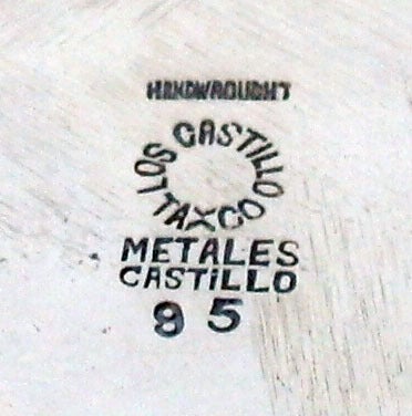 Los Castillo Taxco Hand Wrought Silver & Married Metals Tray