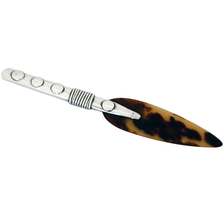 William Spratling Sterling Silver 
Tortoise Shell Letter Opener