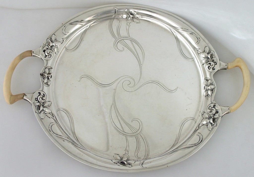 Gorham One-of-a-Kind Art Nouveau Sterling Silver Serving Tray