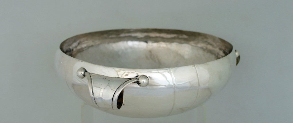 Spratling Taxco Sterling Silver Hand Wrought Bowl Loop Handles