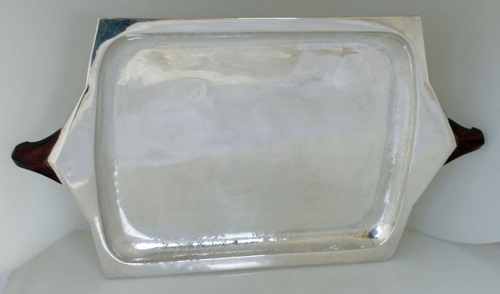 Antonio Pineda Taxco Sterling Silver Rosewood Serving Tray