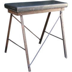 Rustic French Iron & Wood Sawhorse Table