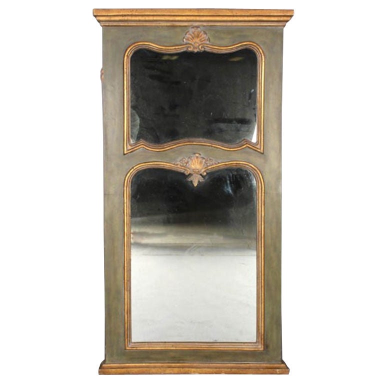 Large Painted Trumeau Mirror For Sale