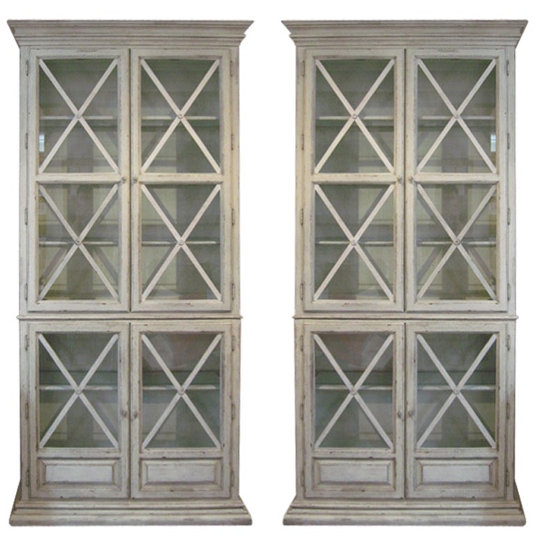 Pair of 20th Century Painted Tall Cabinets