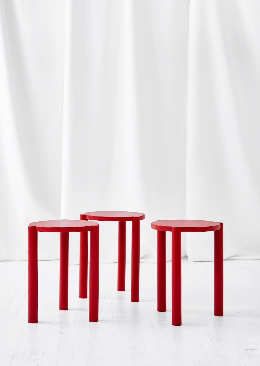 The WC3 stool by ASH, NYC is a playful stool. The hand-turned legs join seamlessly with the seat to create an elegant, handcrafted joint that defies gravity.
 
An exercise in Minimalist design, the hidden joints allow for the stool to function