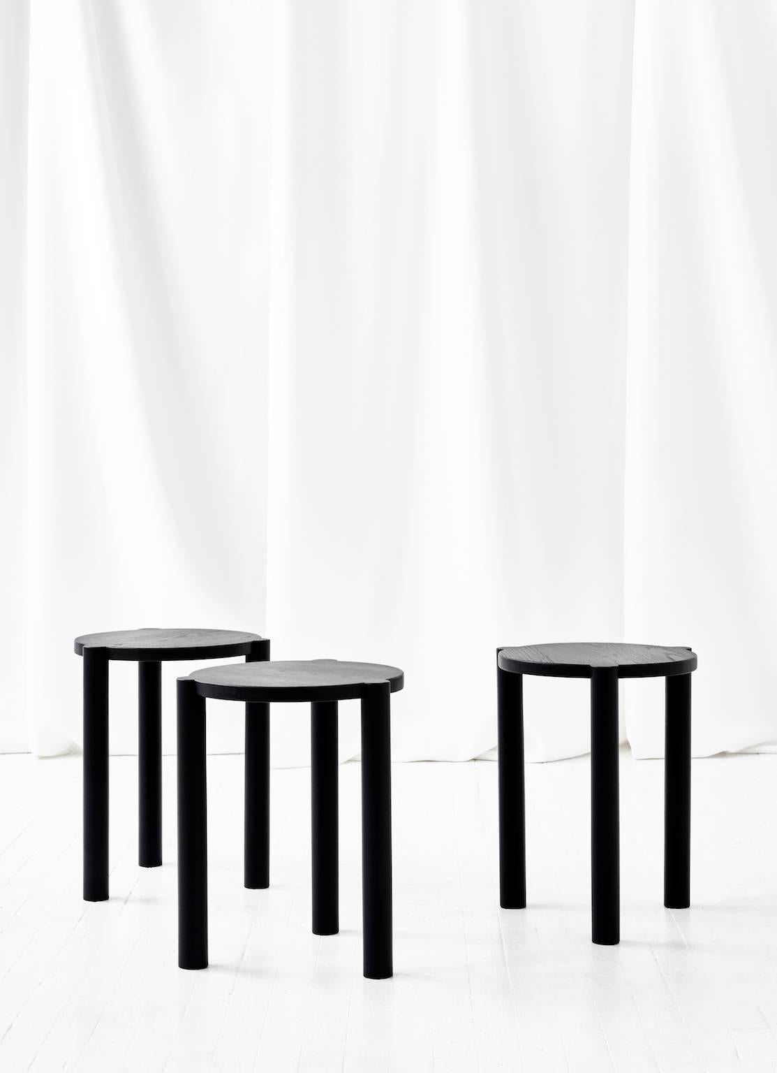 The WC3 stool by ASH NYC is a playful stool. The hand-turned legs join seamlessly with the seat to create an elegant, handcrafted joint that defies gravity. 
 
An exercise in Minimalist design, the hidden joints allow for the stool to function