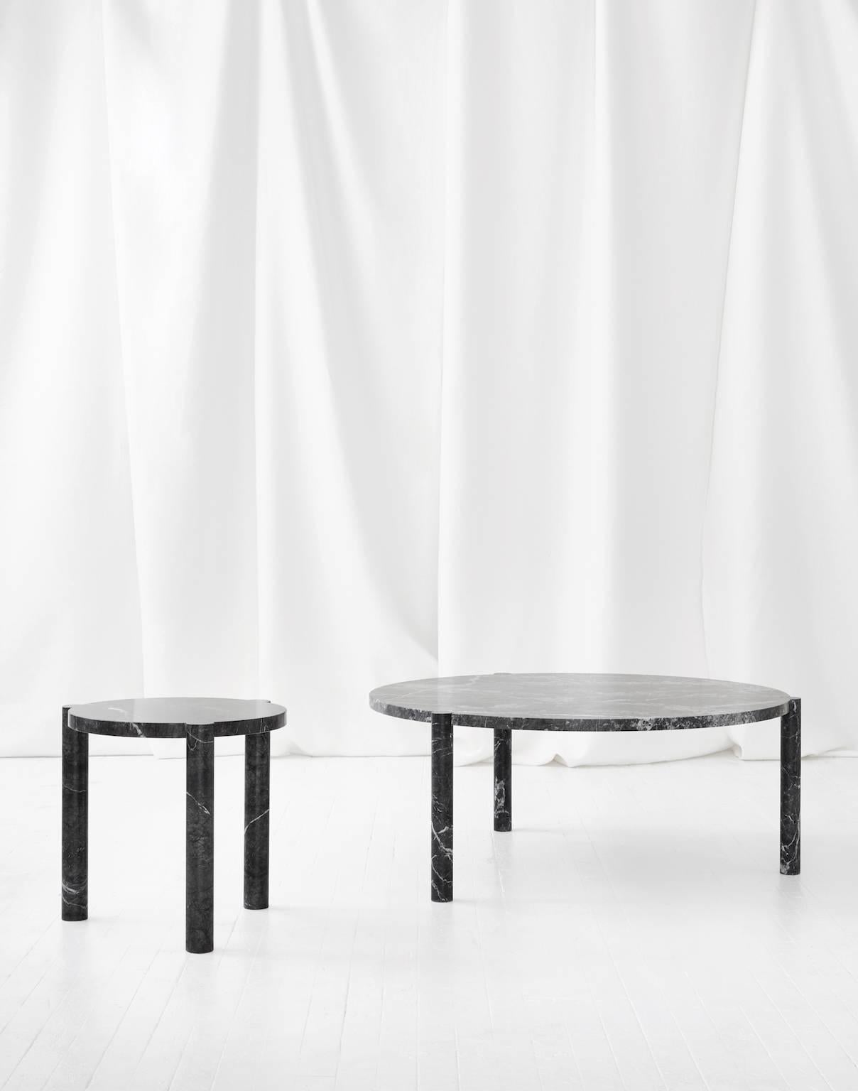 Minimalist WC4 Side Table by ASH NYC in Grigio Carnico Marble
