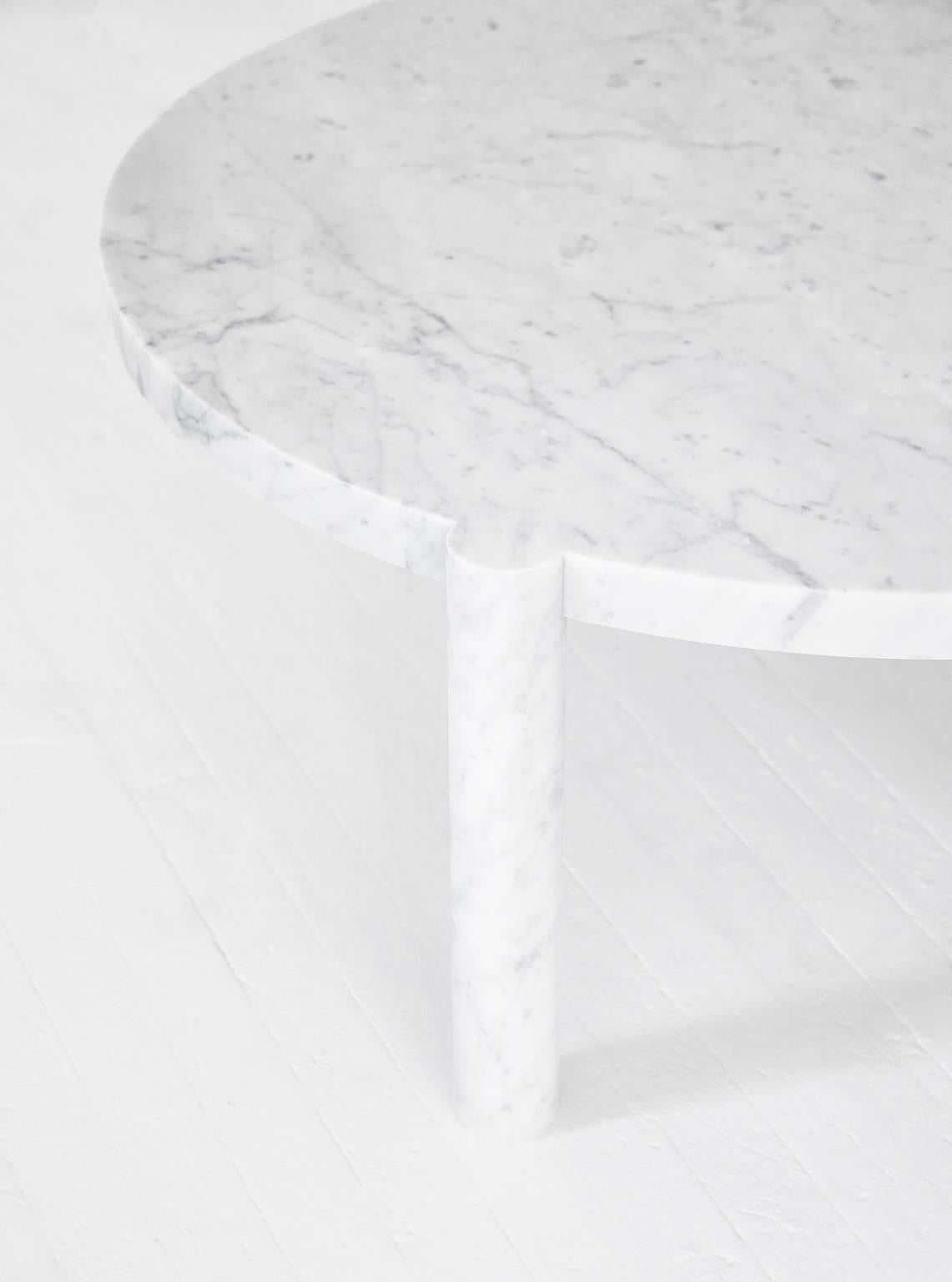 Steel WC1 Cocktail Table by ASH NYC in Grigio Carnico Marble
