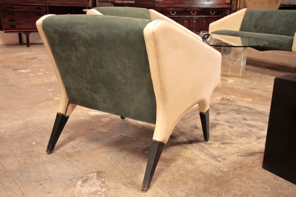 Leather Italian Gio Ponti Lounge Chairs, 1960s