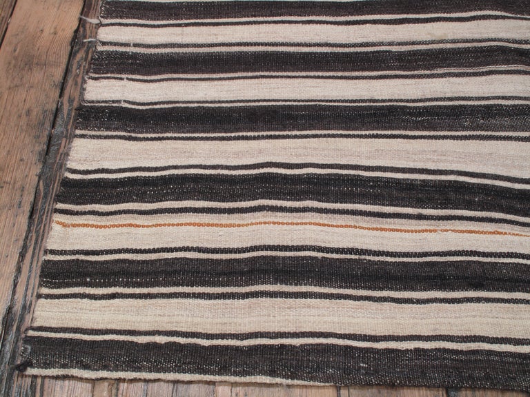 Mid-20th Century Banded Kilim in Three Panels