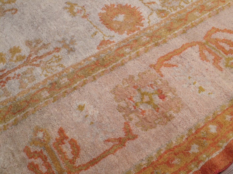 Wool Antique Oushak Carpet For Sale