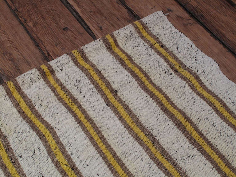 Hand-Woven Kilim Runner with Vertical Stripes
