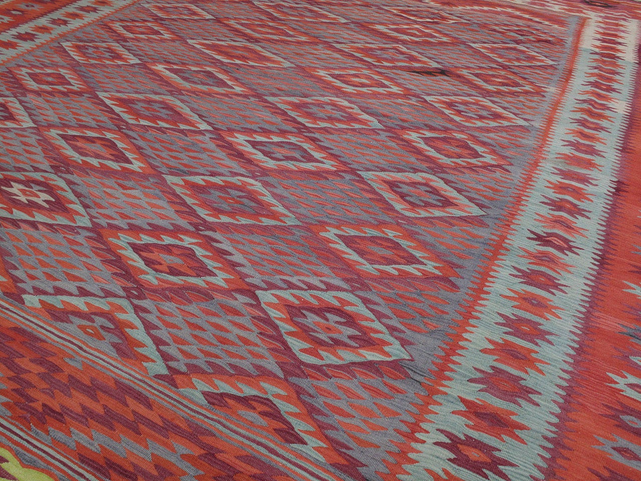 Hand-Woven Large Square Manastir Kilim