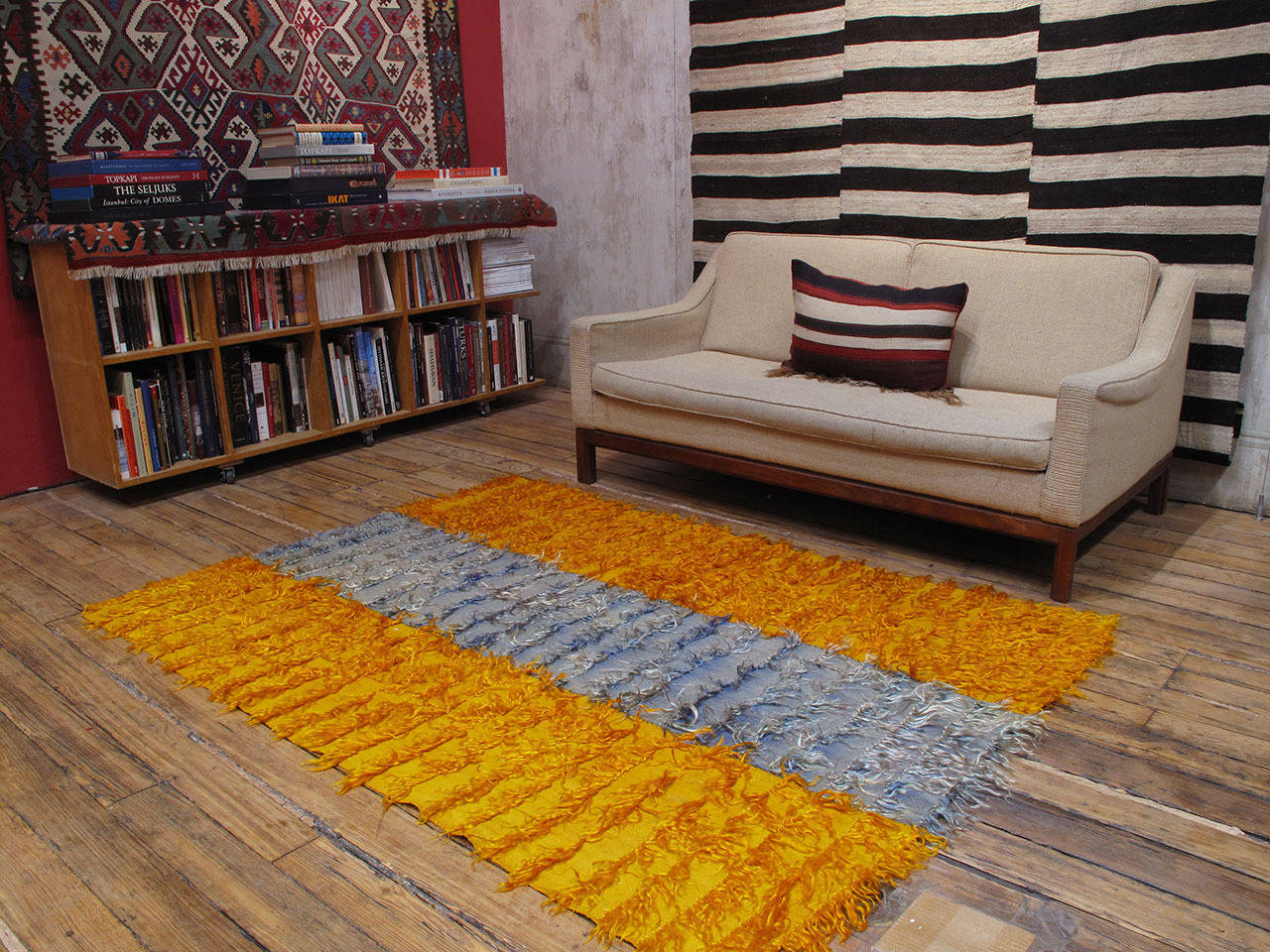 Turkish Angora Tulu Rug in Three Panels