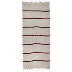 Jute Kilim with Red Bands