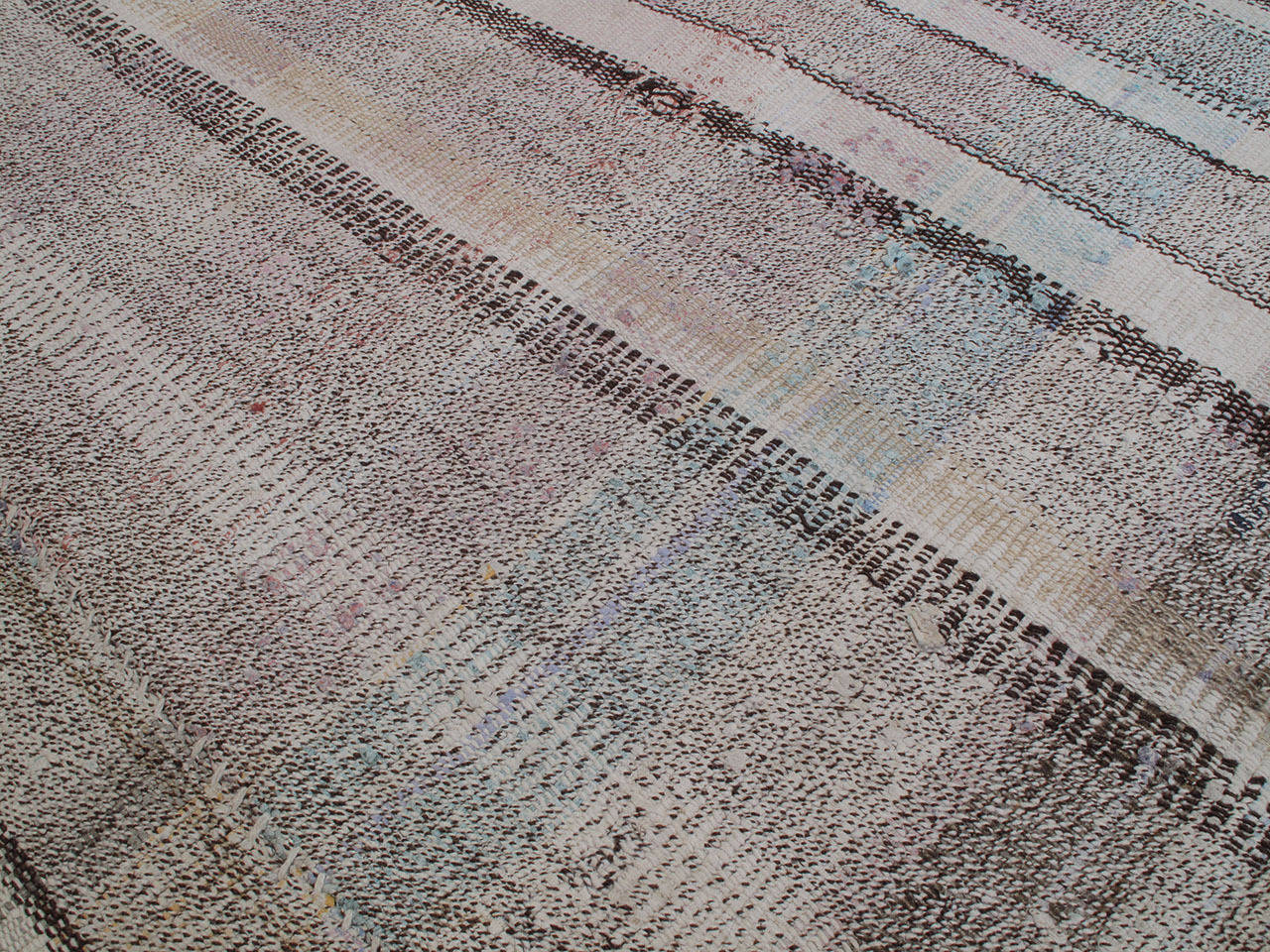 Turkish Cotton and Goat Hair Kilim in Plaid