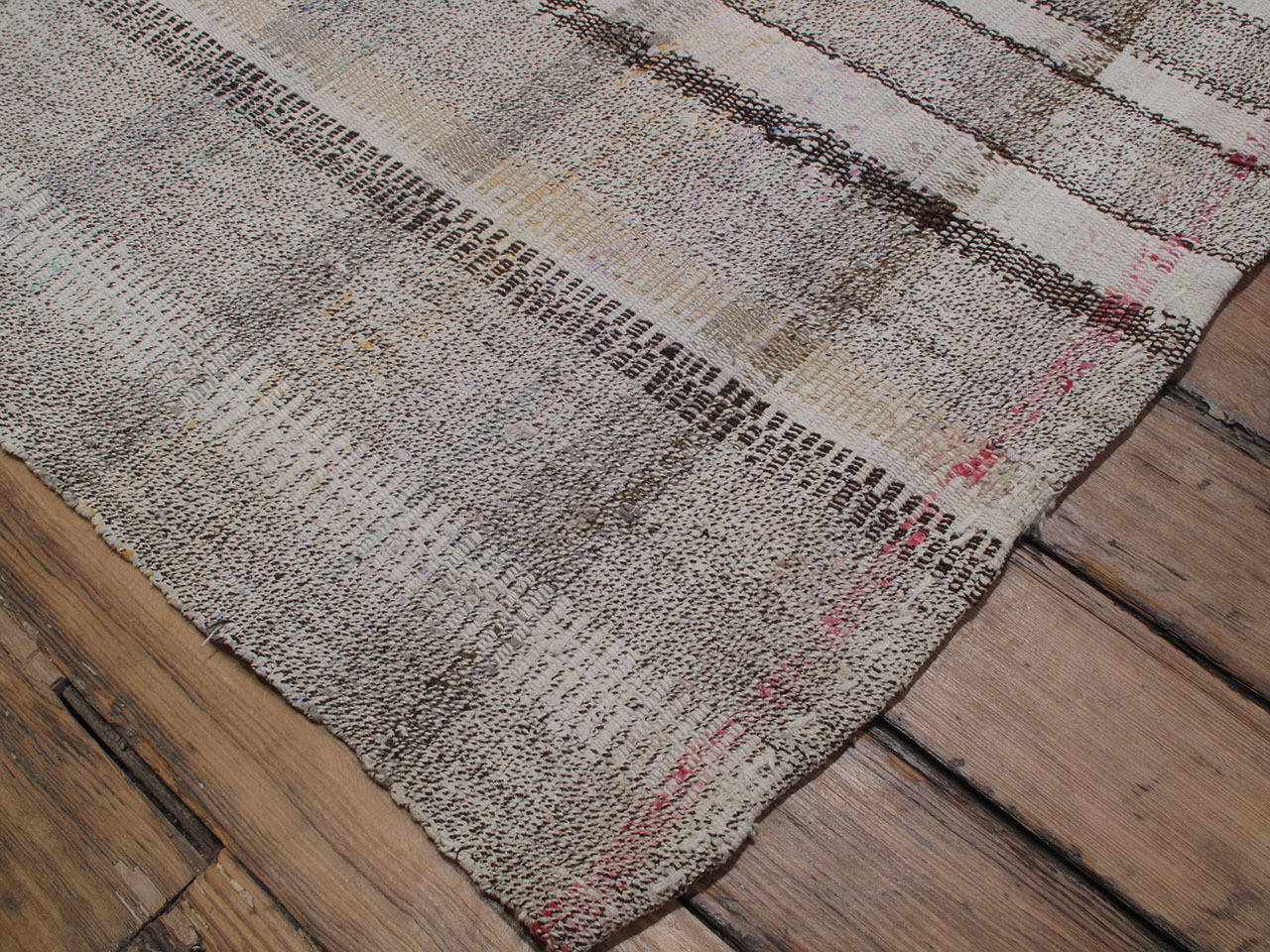 Cotton and Goat Hair Kilim in Plaid In Good Condition In New York, NY