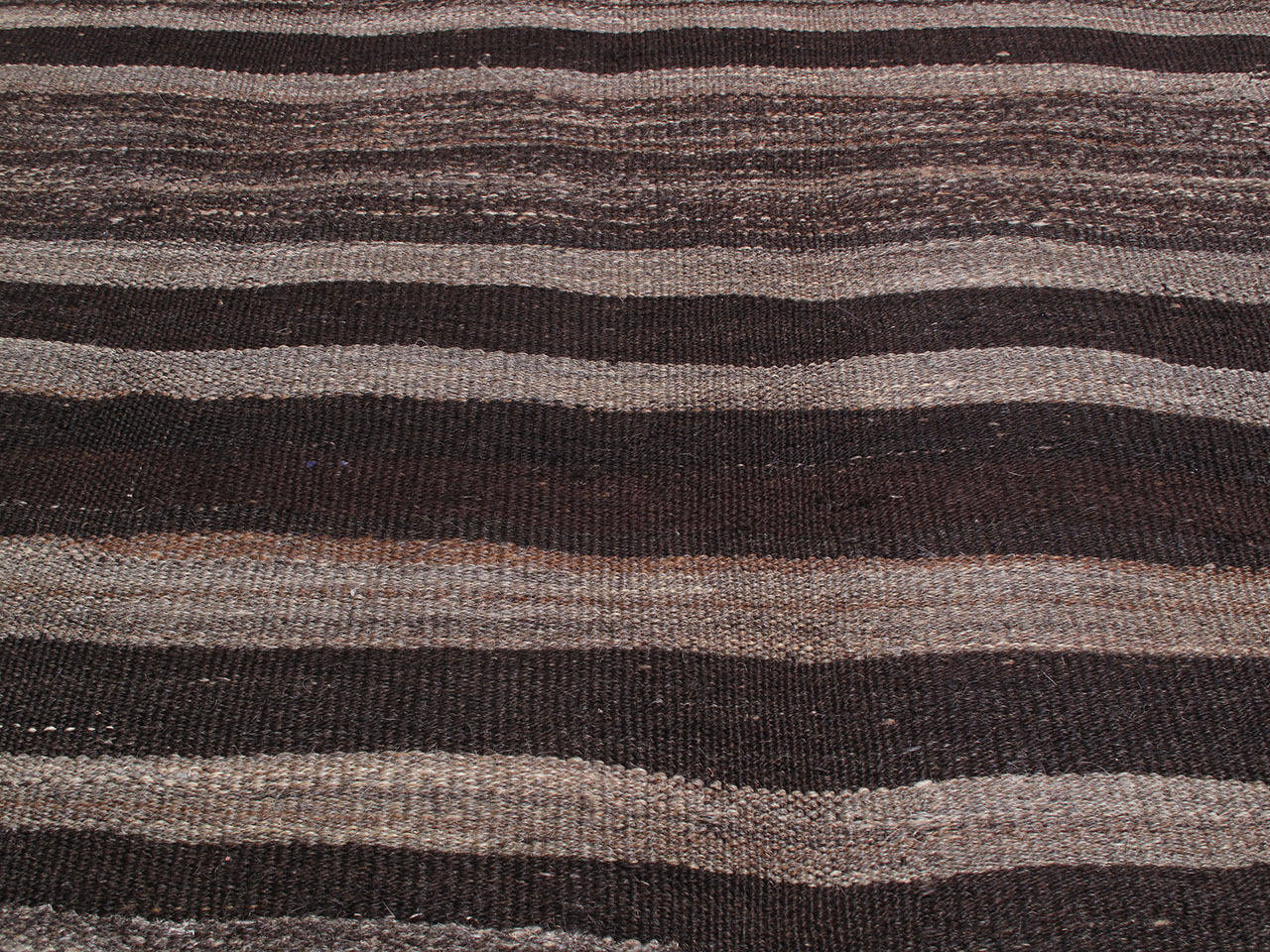 Hand-Woven Kilim with Lazy Lines