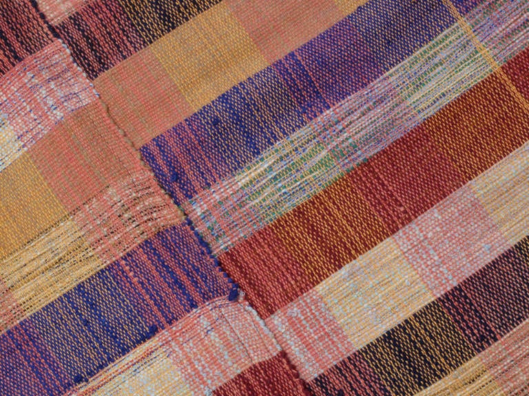 Colorful Banded Cover Rug In Good Condition For Sale In New York, NY