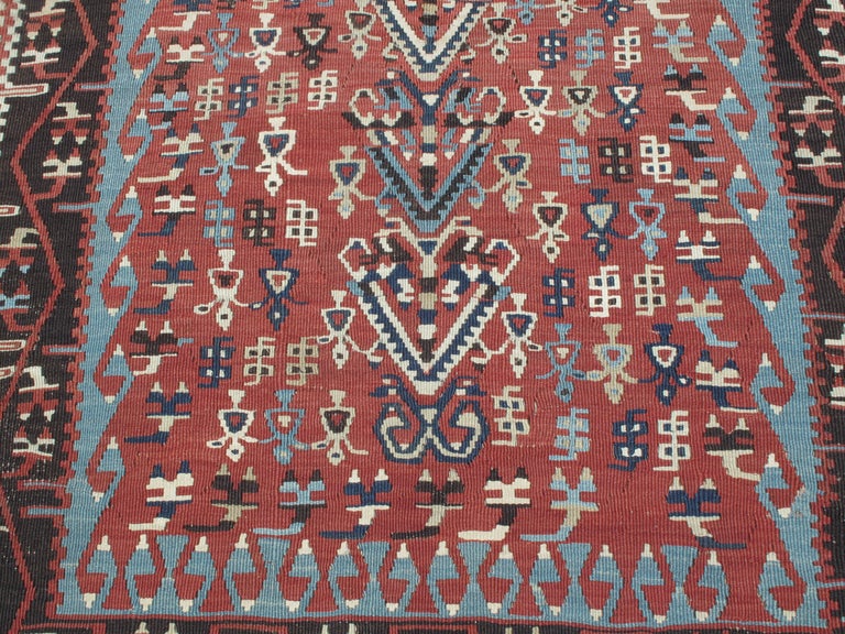 Wool Antique Erzurum Kilim Rug For Sale