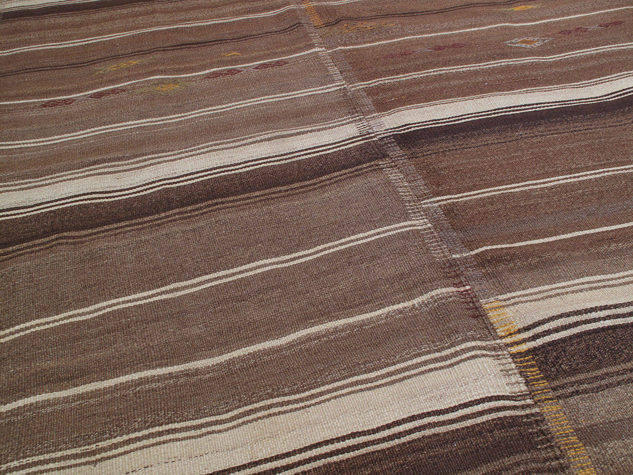 Turkish Banded Kilim in Two Panels